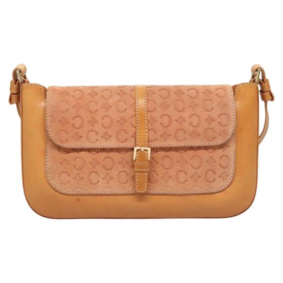 CELINE C Macadam Canvas Shoulder Bag Pink Gold - Picture 2 of 13